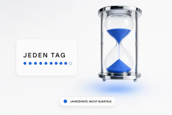 Illustration: eine Sanduhr mit gleichmäßig rinnendem Sand